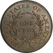 1796 1C Draped Bust, Reverse of 1795. MS65 Red and Brown PCGS.