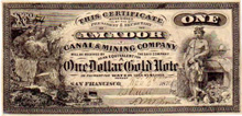 72. Amador Canal and Mining Company Note
