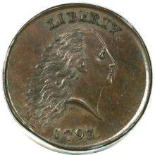 1793 S-4 With Periods Chain Cent, MS65 Brown