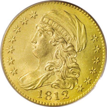 1812 $5  MS65 PCGS. 
