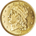 1834 $5 Capped Head, Crosslet 4 MS64 NGC.