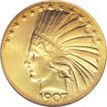 1907 $10 Rolled Edge MS65 PCGS.